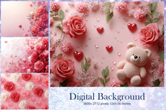 Heart Valentines Background Love Wallpaper Bokeh Backdrop41 Product Image 1