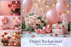 Heart Valentines Background Love Wallpaper Bokeh Backdrop5 Product Image 1