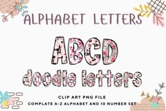 Valentine&#039;s Day Doodle Alphabet Red Heart Letters Hand Draw Product Image 1