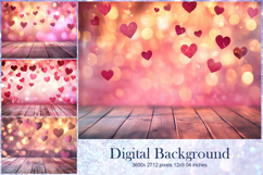 Heart Valentines Background Love Wallpaper Bokeh Backdrop11 Product Image 1