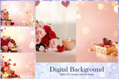 Heart Valentines Background Love Wallpaper Bokeh Backdrop14 Product Image 1