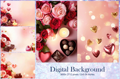 Heart Valentines Background Love Wallpaper Bokeh Backdrop12 Product Image 1