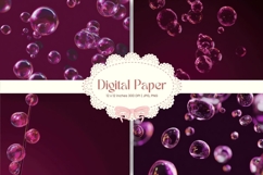 Purple bubble Background Wallpaper Sparkles Digital Paper_1 Product Image 1