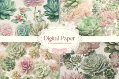 Cactus Succulent Background Wallpaper Wallart_1 Product Image 1