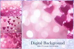 Heart Valentines Background Love Wallpaper Bokeh Backdrop72 Product Image 1