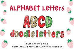 Valentine&#039;s Day Doodle Alphabet Red Heart Letters Hand Draw Product Image 1