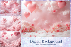 Heart Valentines Background Love Wallpaper Bokeh Backdrop9 Product Image 1