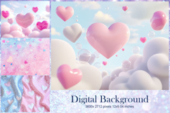 Heart Valentines Background Love Wallpaper Bokeh Backdrop22 Product Image 1