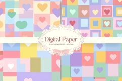 Heart Pattern Background Wallpaper Valentines Digital Paper1 Product Image 1