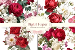 Flower Background Digital Paper Wallpaper Backdrop_1 Product Image 1
