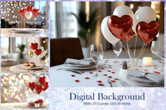 Heart Valentines Background Love Wallpaper Bokeh Backdrop86 Product Image 1