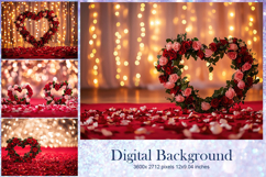 Heart Valentines Background Love Wallpaper Bokeh Backdrop89 Product Image 1