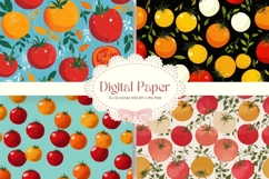 Tomato Pattern Background Fresh Fruit Wallpaper Backdrop_1 Product Image 1