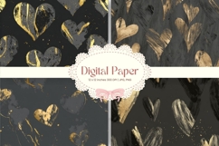 Heart Pattern Background Wallpaper Valentines Digital Paper Product Image 1