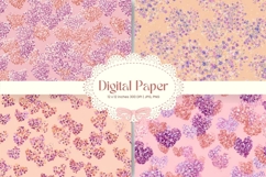 Heart Pattern Background Wallpaper Valentines Digital Paper Product Image 1