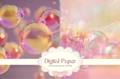 Pink bubble Background Wallpaper Sparkles Digital Paper_12 Product Image 1