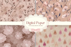Flower Pattern Background Wallpaper Digital Paper_12 Product Image 1