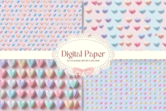 Heart Pattern Background Wallpaper Valentines Digital Paper Product Image 1