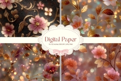 Flower Pattern Background Wallpaper Digital Paper_13 Product Image 1