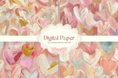 Heart Pattern Background Wallpaper Valentines Digital Paper Product Image 1