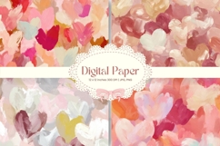 Heart Pattern Background Wallpaper Valentines Digital Paper Product Image 1