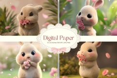 Easter Bunny Background Backdrop Rabbit Wallpaper Wall Art23 Product Image 1