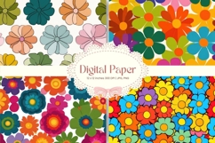 Flower Pattern Background Wallpaper Digital Paper_24 Product Image 1
