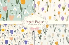 Flower Pattern Background Wallpaper Digital Paper_25 Product Image 1