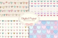 Heart Pattern Background Wallpaper Valentines Digital Paper Product Image 1