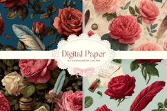 Flower Pattern Background Wallpaper Digital Paper_28 Product Image 1