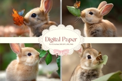 Easter Bunny Background Backdrop Rabbit Wallpaper Wall Art3 Product Image 1