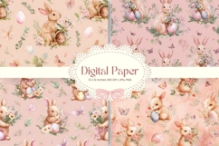 Easter Bunny Background Backdrop Rabbit Wallpaper Wall Art3 Product Image 1