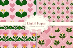 Heart Pattern Background Wallpaper Valentines Digital Paper3 Product Image 1
