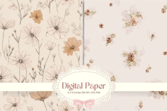 Flower Pattern Background Wallpaper Digital Paper_34 Product Image 1