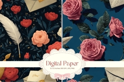 Flower Pattern Background Wallpaper Digital Paper_31 Product Image 1