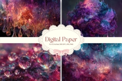 Purple bubble Background Wallpaper Sparkles Digital Paper_4 Product Image 1