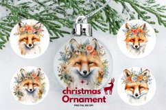 Fox Flower Ornament Circle Fox Christmas Tree Decorate Product Image 1