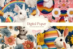 Easter Bunny Background Backdrop Rabbit Wallpaper Wall Art5 Product Image 1
