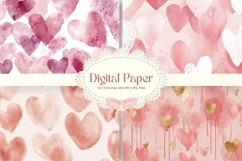 Heart Pattern Background Wallpaper Valentines Digital Paper5 Product Image 1