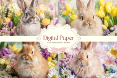 Easter Bunny Background Backdrop Rabbit Wallpaper Wall Art50 Product Image 1