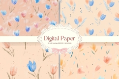 Flower Pattern Background Wallpaper Digital Paper_6 Product Image 1