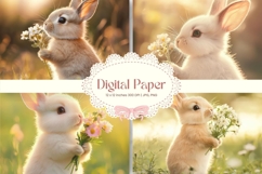 Easter Bunny Background Backdrop Rabbit Wallpaper Wall Art62 Product Image 1