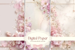 Pink Flower Background Digital Paper Wallpaper Backdrop_66 Product Image 1