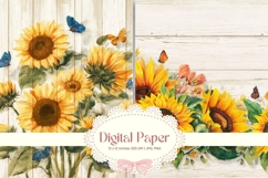 Sunflower Background Wallpaper Flower Woodwall Wall Art_73 Product Image 1