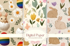 Easter Bunny Background Backdrop Rabbit Wallpaper Wall Art8 Product Image 1