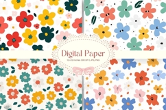 Flower Pattern Background Wallpaper Digital Paper_8 Product Image 1
