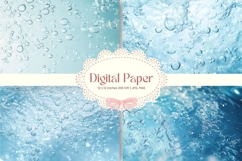 Blue bubble Background Wallpaper Sparkles Digital Paper_9 Product Image 1