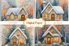 Christmas House Background Seamless Pattern Gift Wrap Product Image 1