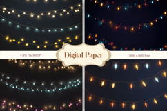 Christmas Light String Background Seamless Pattern Gift Wrap Product Image 1