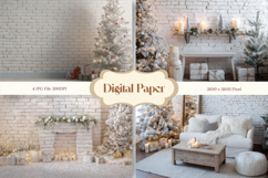 Christmas Living Room Window Background Backdrops Winter Product Image 1